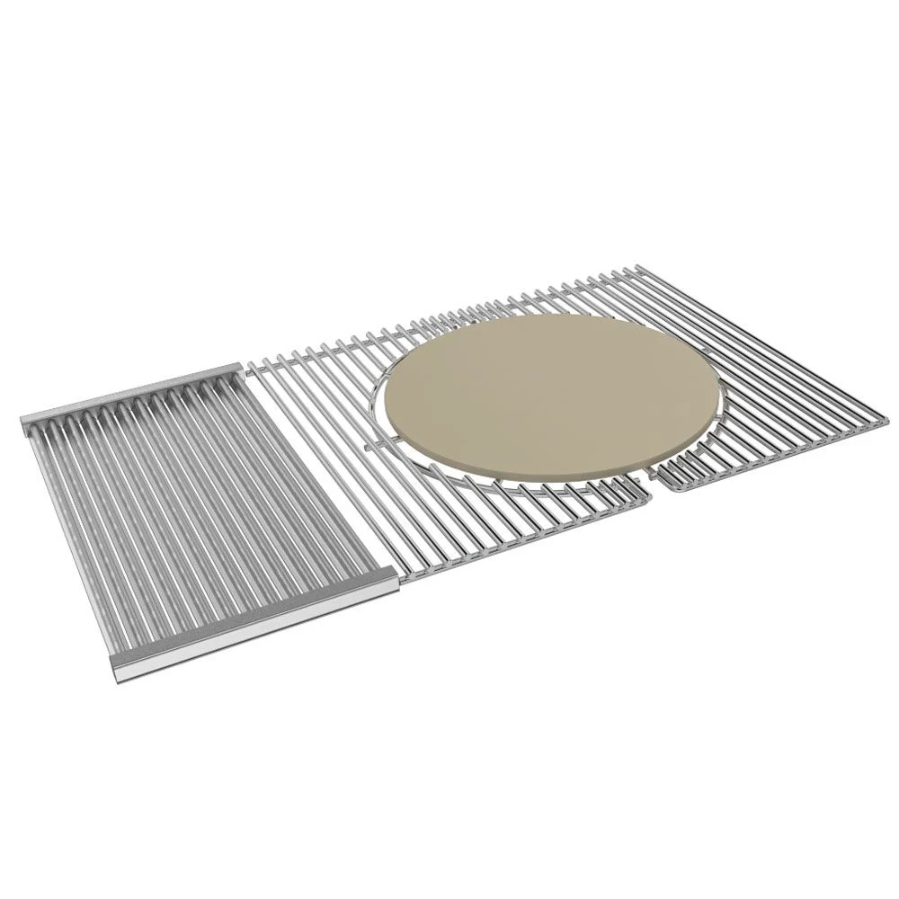 Cooking Grates for Ruby Grills w/Pro Sear and Pizza Stone - 304 SS Grates Round Inset-SearPro-PizzaStone for 42″ 5B Grill