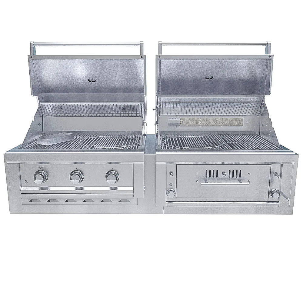 Sunstone Ruby-Hybrid Pro Duo™ – Dual Grill Gas + Charcoal/Wood Combo Package