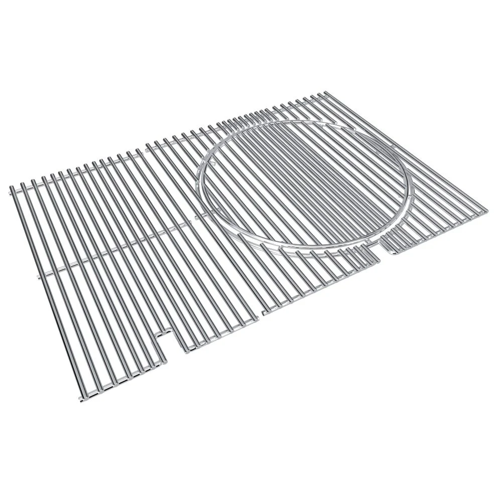 Cooking Grates for Ruby Grills w/15" Round Inset (Set) - Set (3) of 5/8" 304 SS Grates w/Round Inset for 36" 4B Grill - R-GR4B