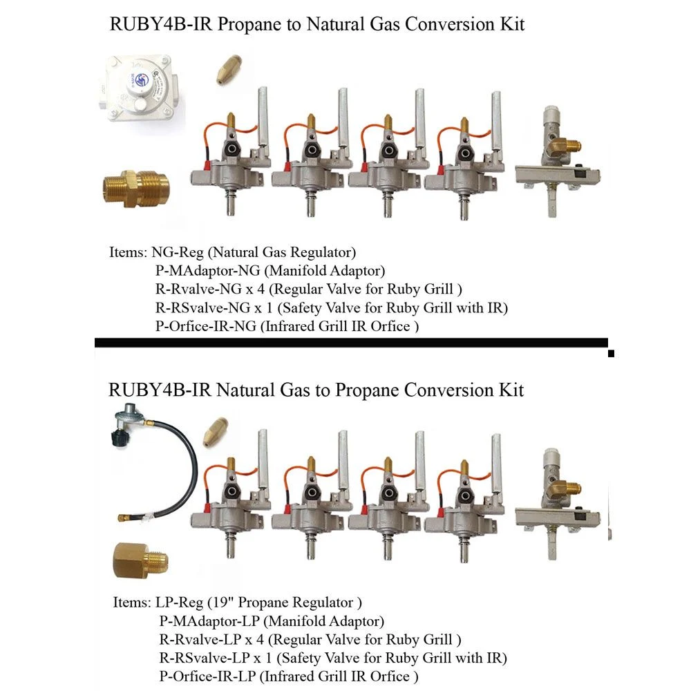Gas Conversion Kit for 36" Ruby4BIR Grill - Gas Conversion from NG to LP