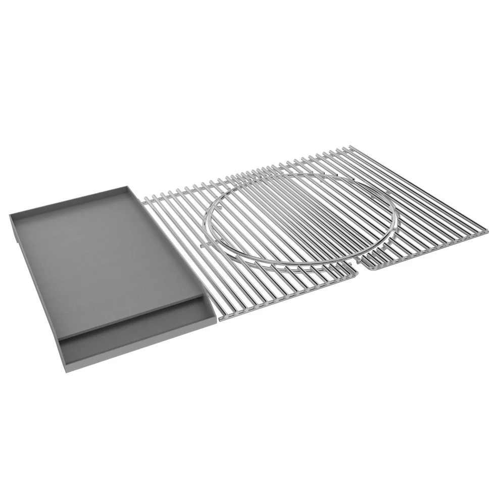 Cooking Grates for Ruby Grills w/Solid Steel Griddle - 304 SS Grates Round Inset-Solid-Steel Griddle for 36″ 4B Grill