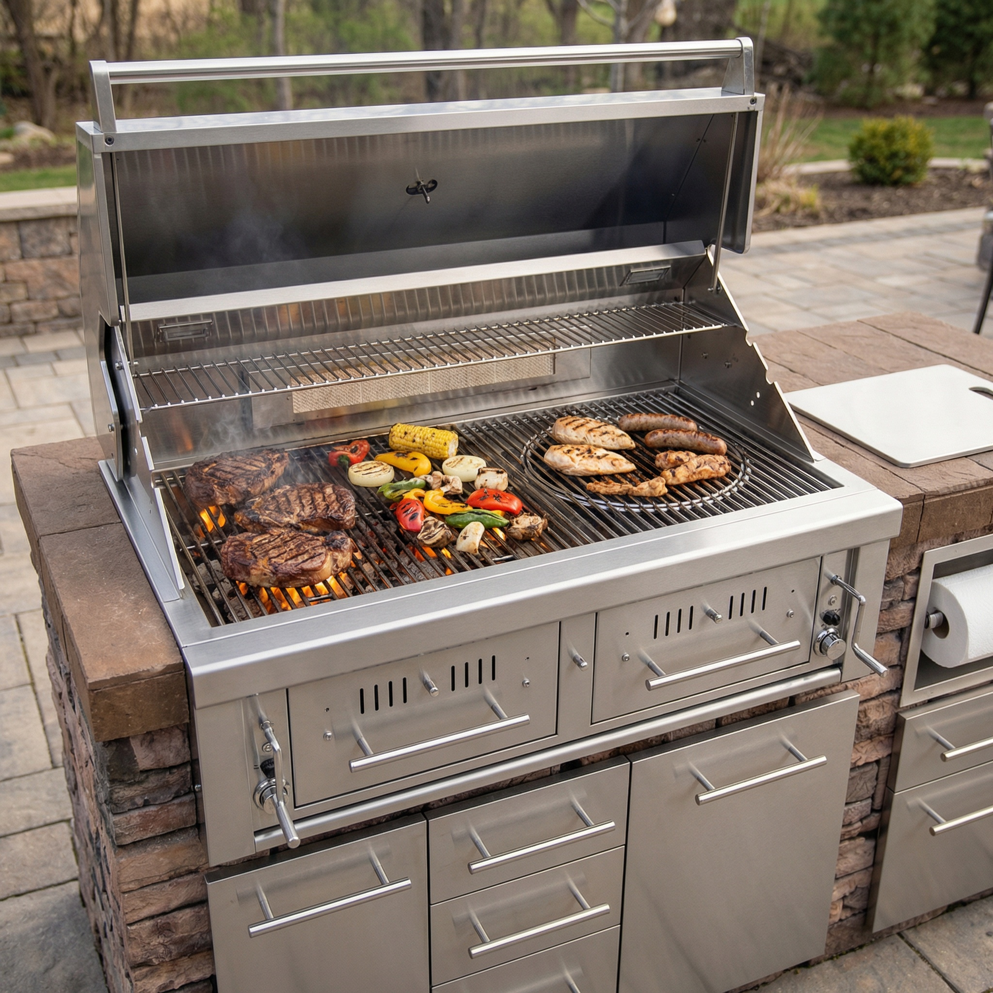 Gas, charcoal, and wood in one cook